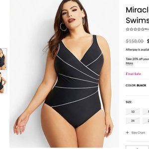 MIRACLESUIT Draped One-Piece Black Swimsuit